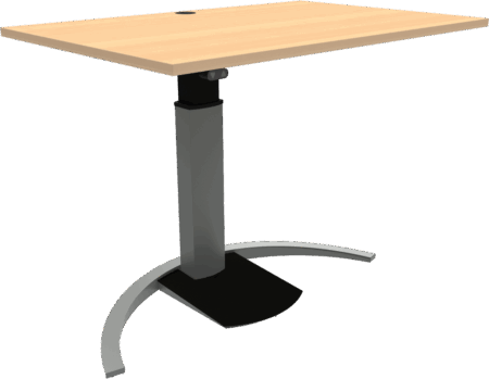 Enkeltben hæve-sænkebord ZenNord ErgoTable - ergonomisk skrivebord H68-120 cm naturbøg/sølv 80Ã120 cm